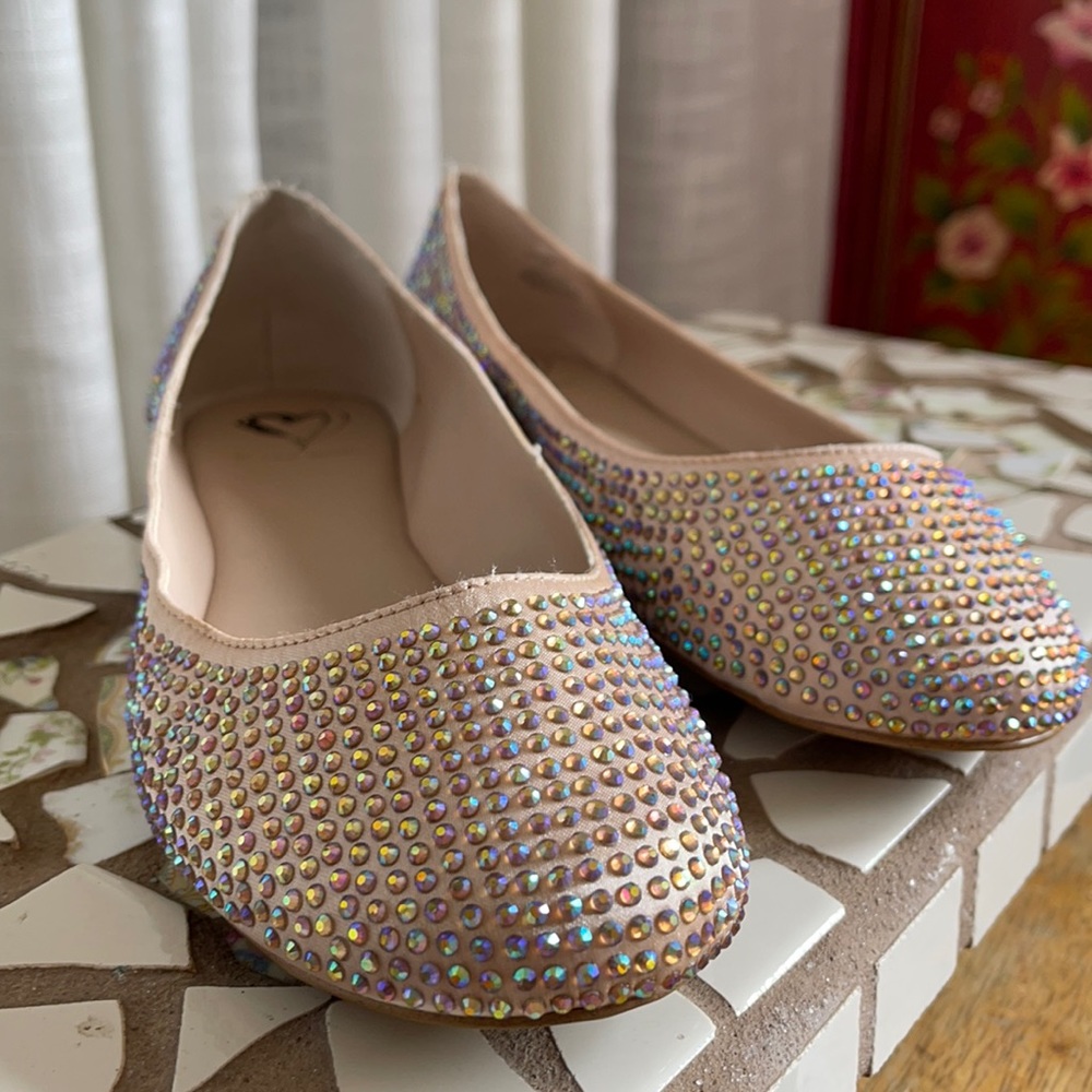 STEVE MADDEN RHINESTONE BALLET FLATS SIZE 10